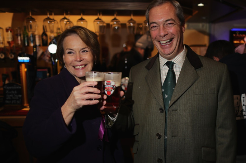 Victoria Ayling and Nigel Farage