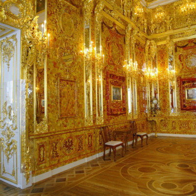 The restored Amber Room in the St