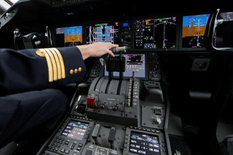 Cockpit of a Boeing 787-9 Dreamliner jet