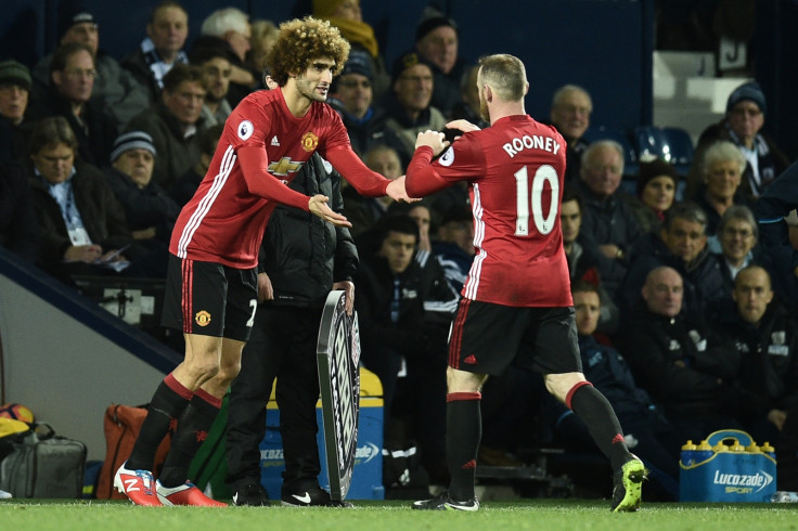 Marouane Fellaini and Wayne Rooney