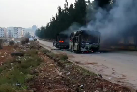 Militants torch buses evacuating wounded and elderly in Syria