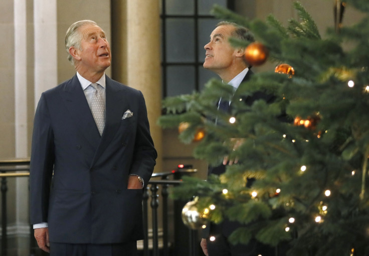 Charles and Mark Carney with Christmas tree