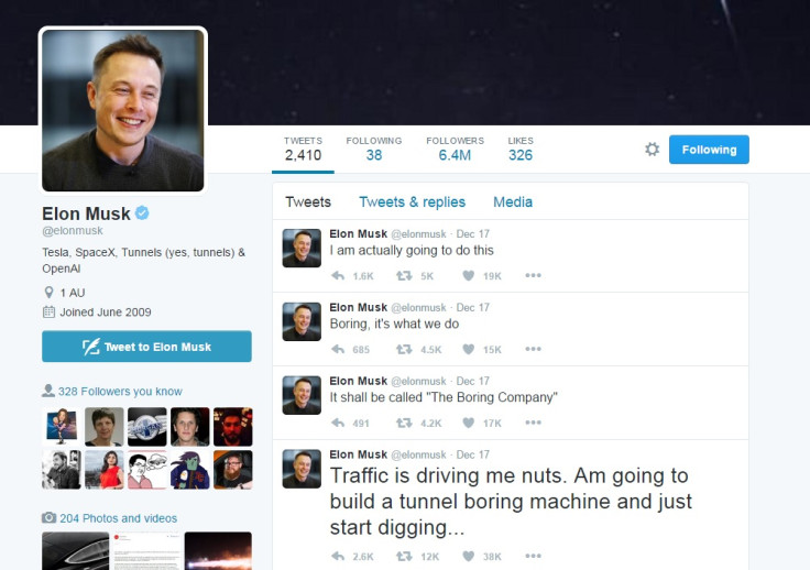 Elon Musk boring tweets