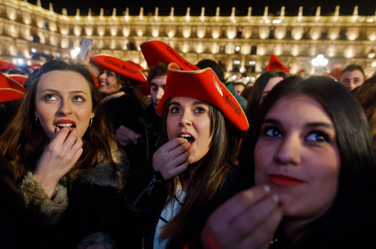 Grape eating in Spain