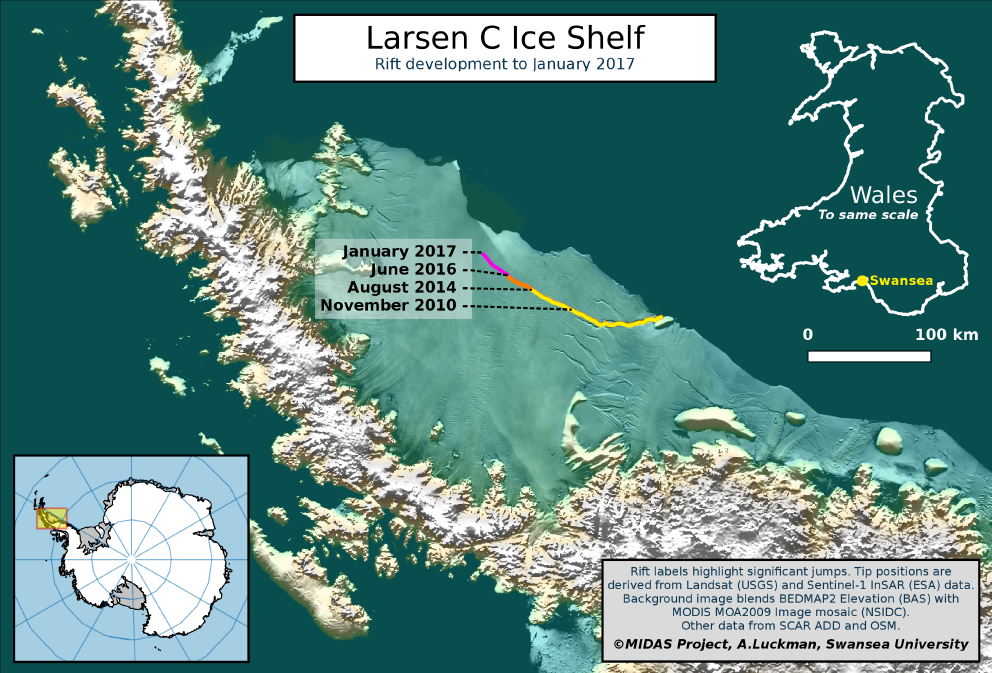 Antarctica Massive iceberg poised to break off Larsen C Ice Shelf