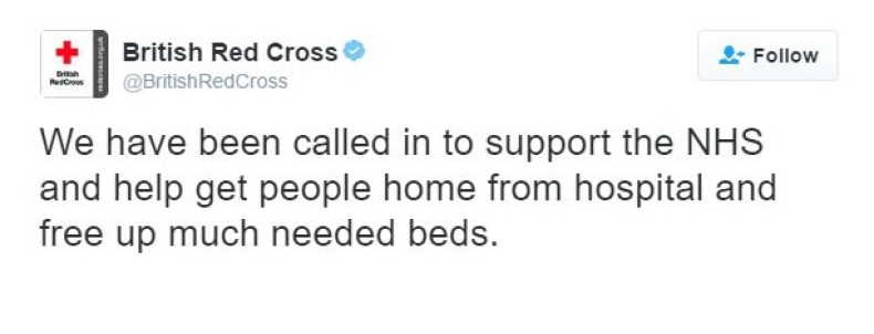 British Red Cross deleted NHS tweet
