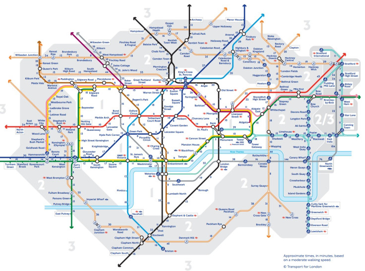 London Underground walking times