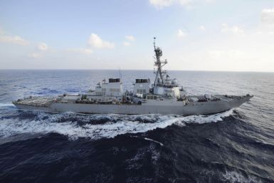he guided-missile destroyer USS Mahan (DDG 72) transits the Mediterranean Sea