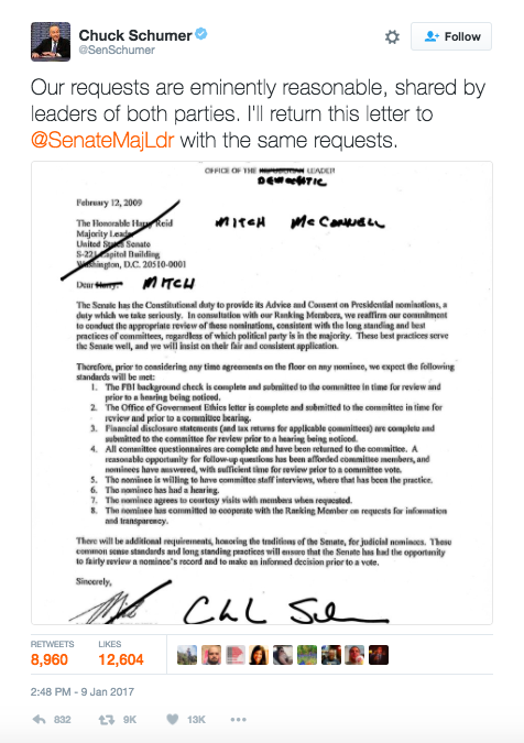 Schumer Tweets
