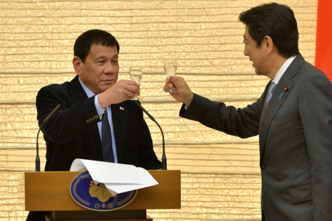 Japan PM Shinzo Abe and Philippines' Duterte