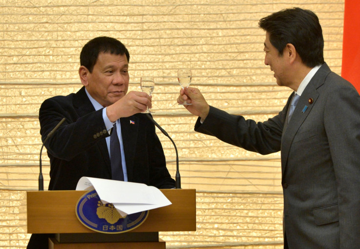Japan PM Shinzo Abe and Philippines' Duterte
