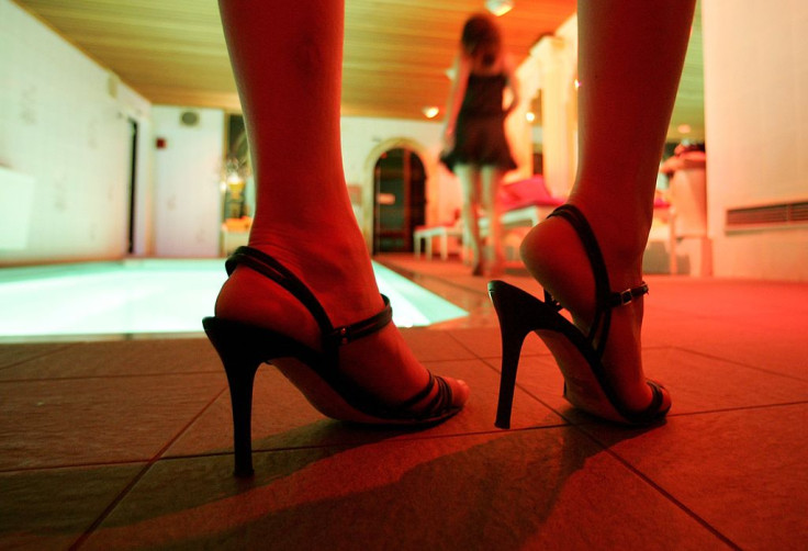 Escort girls await customers at Berlin's exclusive Night Club Bel Ami 