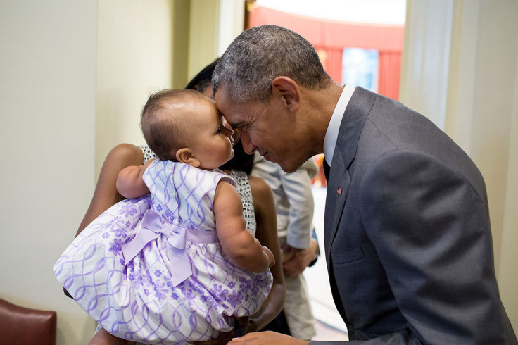 US President Barack Obama with children