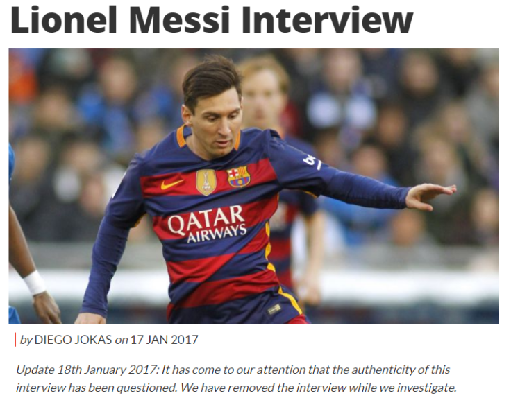 Coach Magazine Lionel Messi interview