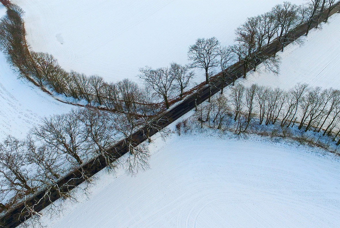 snow Europe drone photos