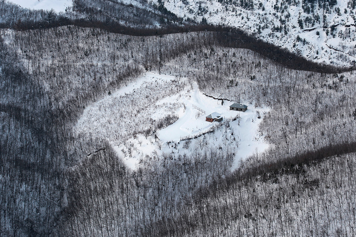 snow Europe drone photos