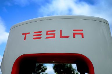 Tesla logo on Supercharger