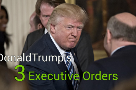 President Donald Trump Signs 3 Executive Orders On His Third Day In Office 