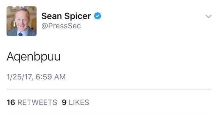 Sean Spicer tweet mystery