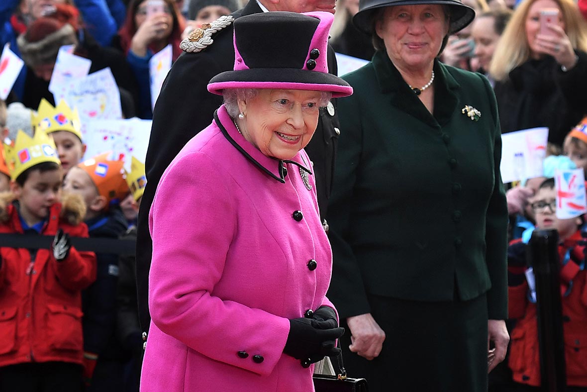 Queen Elizabeth II looks startled to meet semi-naked man at UEA