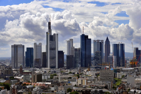 Clouds hang over Frankfurt's banking district