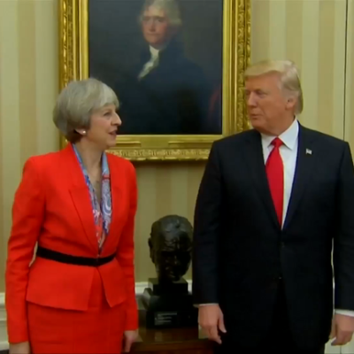 Theresa May meets Donald Trump at the White House