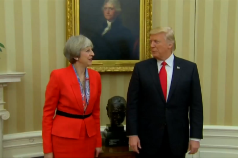 Theresa May meets Donald Trump at the White House