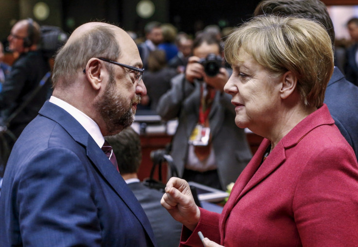 Martin Schulz and Angela Merkel