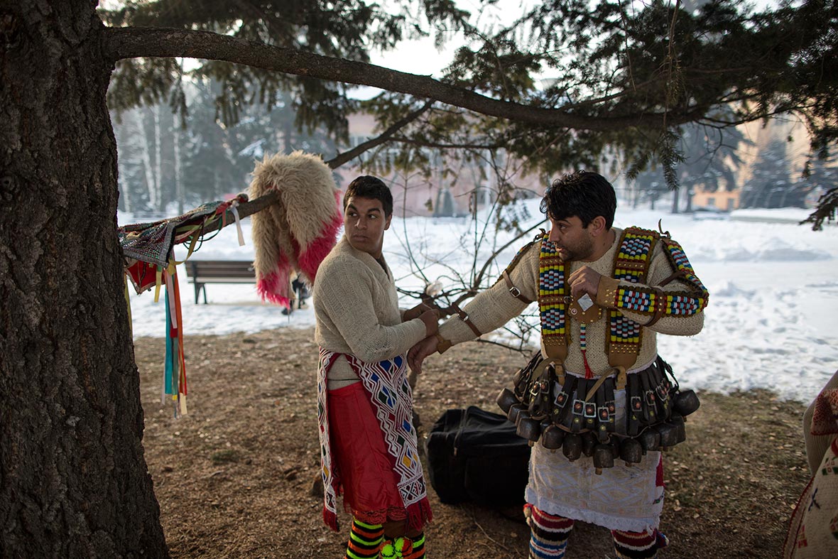 Bulgaria Masked pagan performers take part in the Surva International