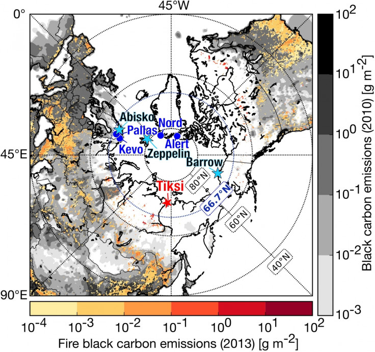 Black carbon map