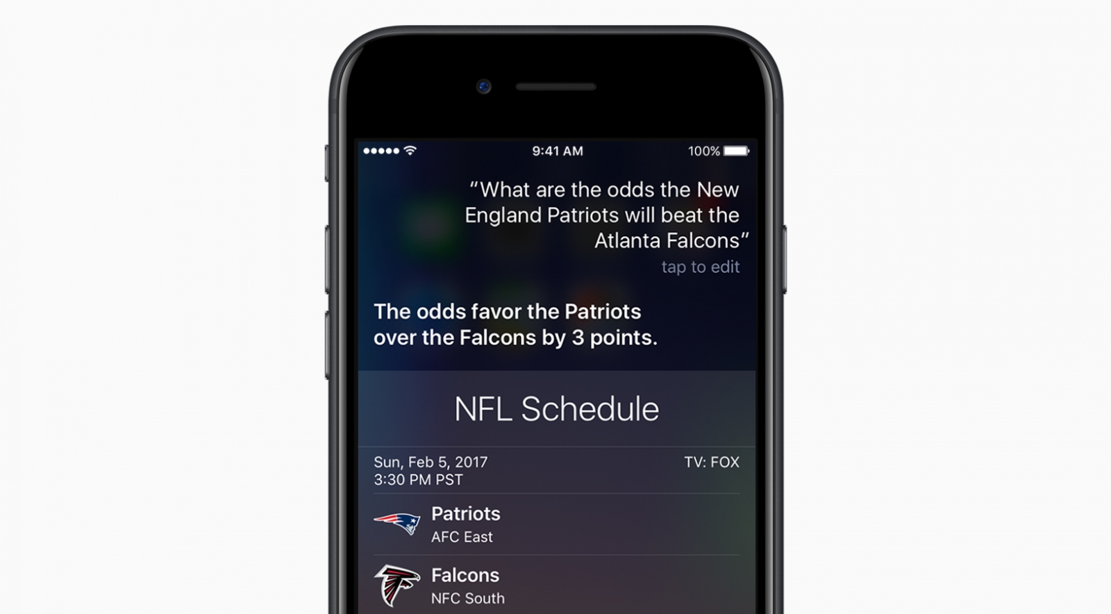 Apple's Siri adds Super Bowl betting odds, team records 