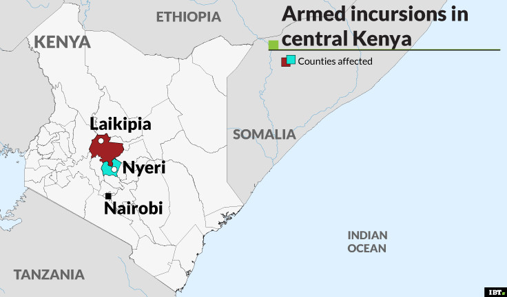 Armed incursions in central Kenya