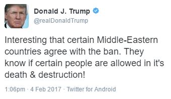 Donald Trump travel ban injunction tweet