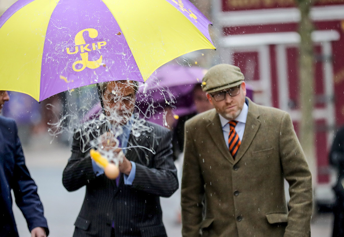 Ukip Farage Nuttall egged Ukip Farage Nuttall egged