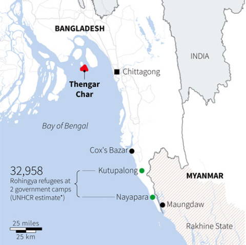 Rohingya Myanmar Bangladesh Thengar Char