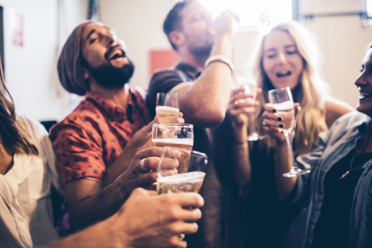 Friends drinking together