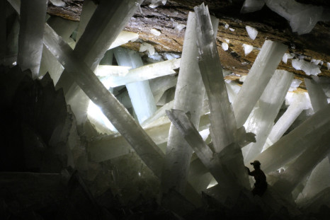Gypsum crystals in Naica cave Mexico