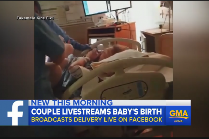 Couple live streams baby's birth on Facebook