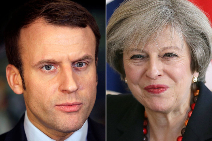 Emmanuel Macron, Theresa May