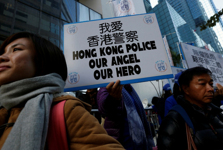 Banner in support of Hong Kong police