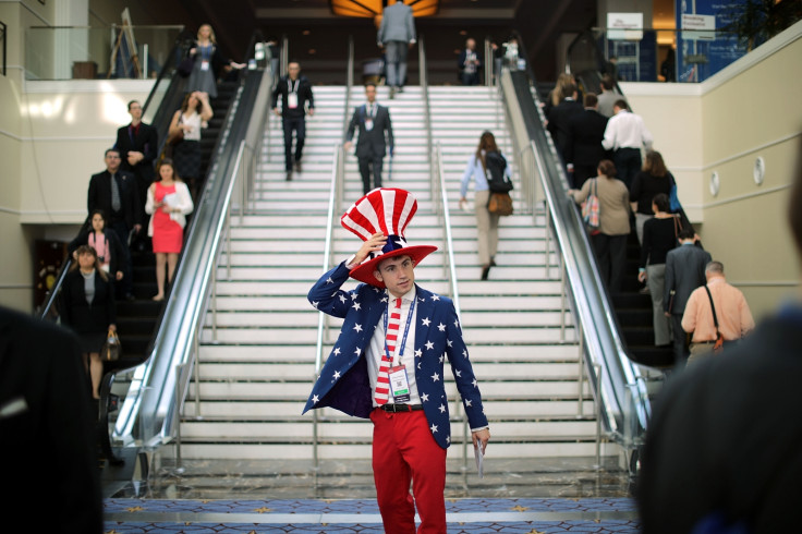 American flag man at CPAC