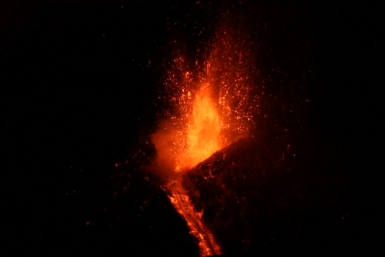 Spectacular lava show as Mount Etna erupts again