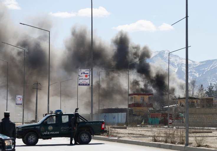 Smoke rises from the site of a blast