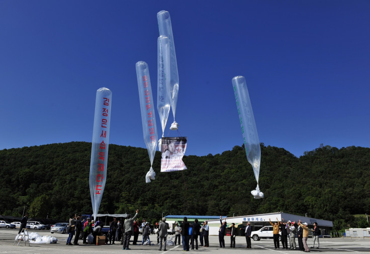 South Korea balloon with leaflets