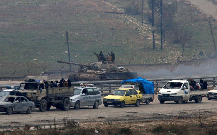 Vehicles bringing people out of eastern Aleppo 