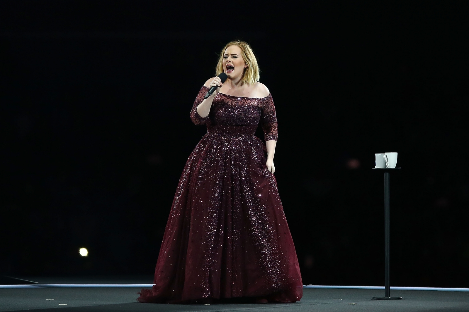 Adele almost falls over as she trips over gown during Brisbane concert1600 x 1067