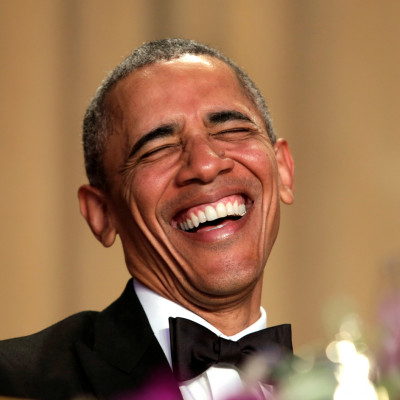 Barack Obama laughing