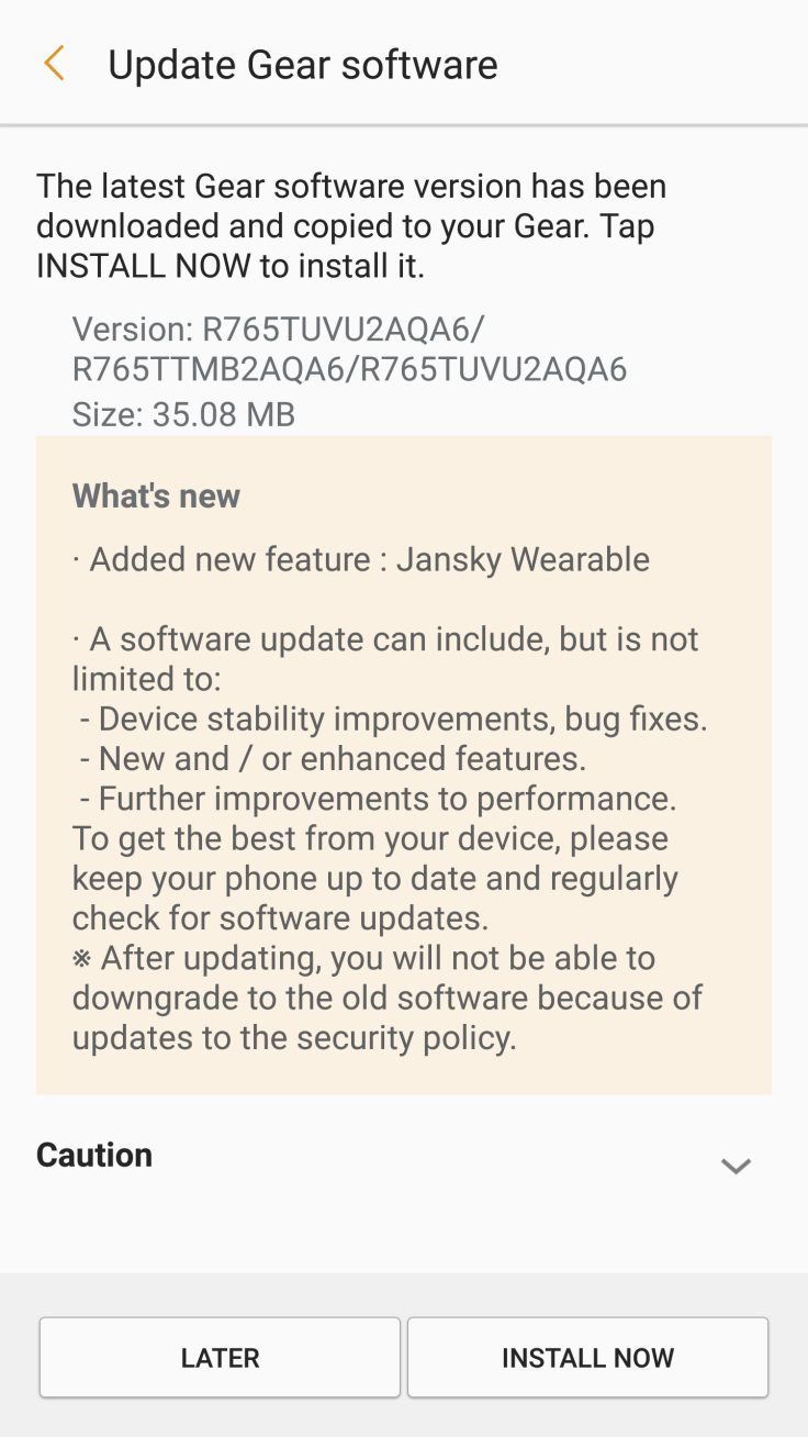 Gear S3 Frontier firmware update 