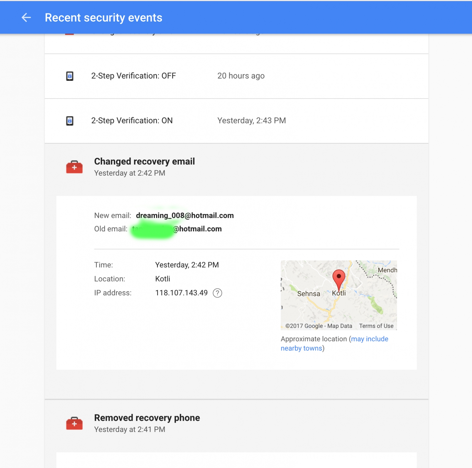 Proof hacker hijacked Zedeviles Gmail account 