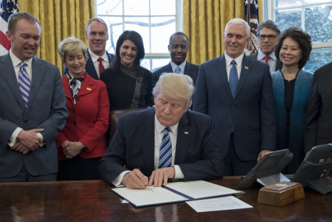 Trump signs executive order in oval office